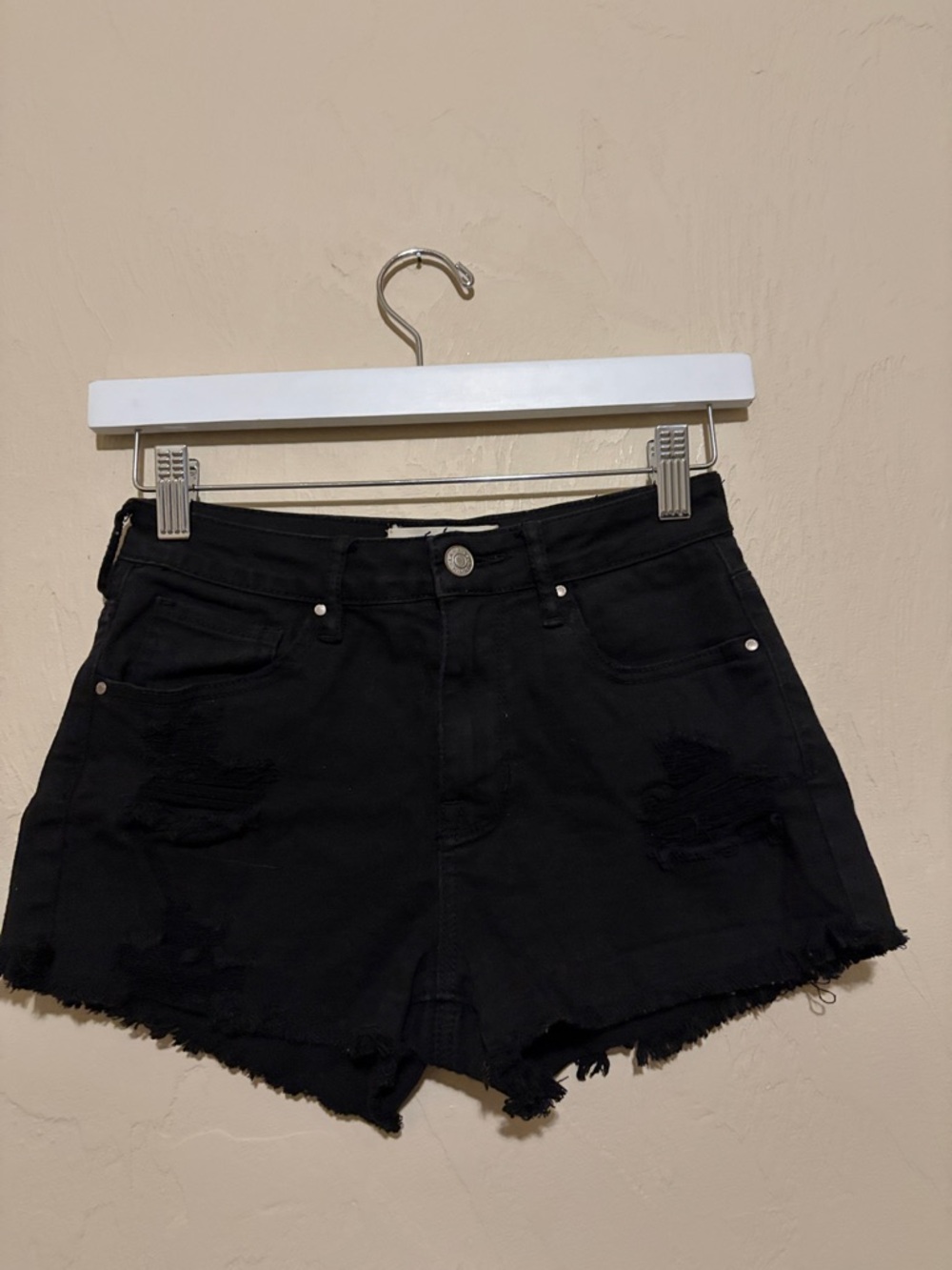 Pacsun Black Distressed High Rise Denim Shorts. Excellent Condition.